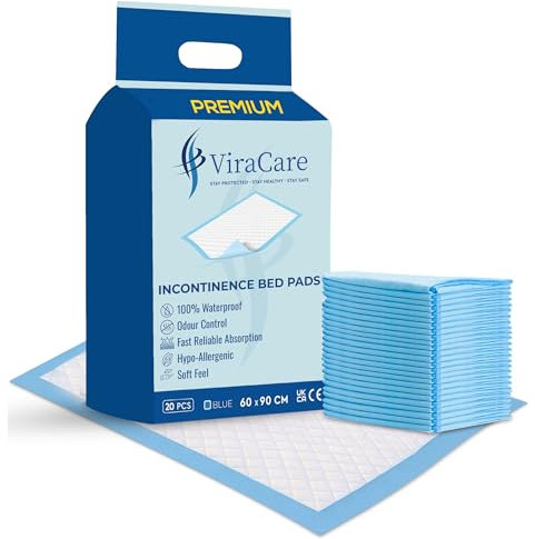 20 x Premium Incontinence Bed Pads 60x90 cm | Incontinence Bed Sheets | Provides Soft Feel | Disposable Bed Mats for Incontinence | Bed Protectors Kids | Maternity Bed Mats (1 Pack of 20)
