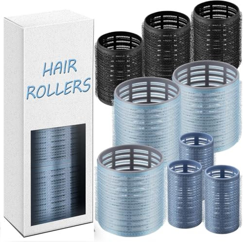 xnicx 9 Pezzi Bigodini Grandi per Volume,Heatless Hair Curler Rollers,Bigodino per Capelli per Ciuffo Adatto a Donne con Capelli Lunghi e Corti,3 Dimensioni(60,48,36 mm)