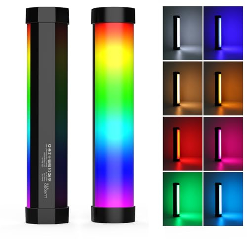 uyled LUXCEO V8 - Lámpara LED de vídeo RGB, CRI 95+, batería incorporada de 2000 mAh, 3000 K/6000 K, brillo ajustable 5-100%, 4 efectos para TikTok, Vlog, YouTube, fotografía