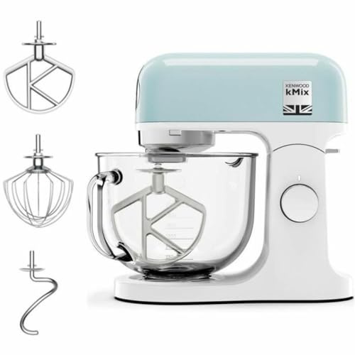 Kenwood kMix Editions KMX754APB, Standmixer mit 5L Glasschüssel, Metallgehäuse, 3-teiliges Patisserie-Set und Spritzschutz Inklusive, Variable Geschwindigkeit, Sicherheitssystem, 1000W, Pastellblau