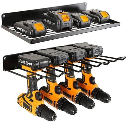 Soporte Para Taladro De Pared, Organizador De Herramientas Eléctricas, Diseño De Malla Anticaída, Mejora La Utilización Del Espacio, Estante De Almacenamiento De Utilidad Para Garaje, Taller, Etc