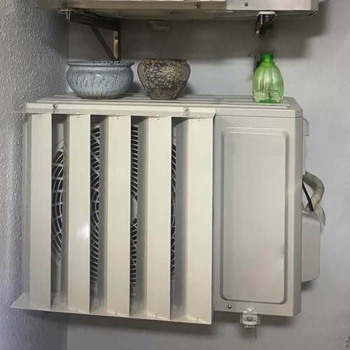 Air Conditioner Deflector Air Conditioner Outdoor Unit Protective Cover Grilles, Heat Pump Air Conditioner Deflector Anti Direct Blowing, Galvanized Steel Air Vent Deflector Baffle ( Color : 23.6x23.6