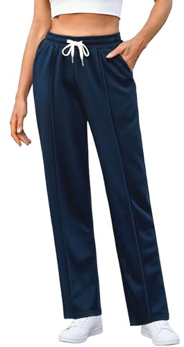 Crewhpo Womens Joggers Straight Leg Sweatpants Tracksuit Bottoms Drawstring
