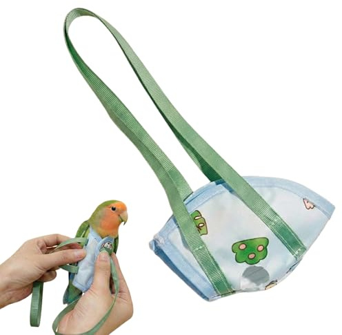 Opilroyn Transporte de Aves – Chaleco Envolvente a Prueba de Fugas, arnés portátil para pájaros con asa – cacatúas, periquitos, inseparables, Interiores, Paseos, Parque,