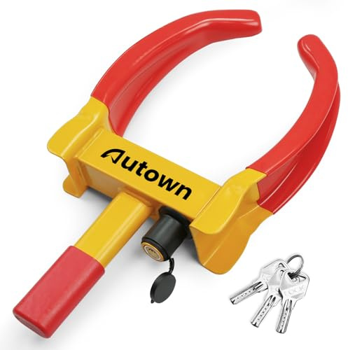 AITOWN Cepo de rueda de aparcamiento con cerradura de alta seguridad y 3 llaves, universal para remolques, autocaravanas, caravanas y automóviles, resistente a la intemperie, para neumáticos de 18-30