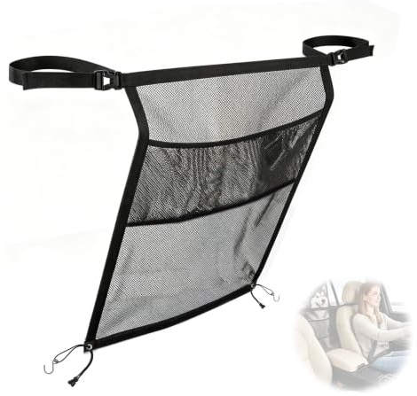 JIXLOUR Protection Voiture Barrière Séparation avec Poches de Rangement, Filet Diviseur Auto, Barrière de Sécurité Siège Arrière, Ajustement Universel pour Transport