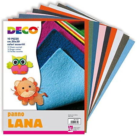 CWR - 10 PEZZE PANNO LANA 20x30cm colori assortiti CWR