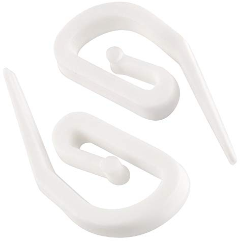 The Bead Shop Vorhanghaken 100 Stück Weißes Plastik - Gardinenhaken für Schienen & Ringe