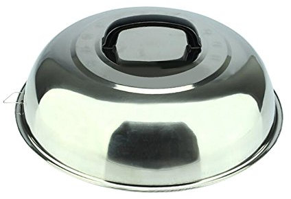 EPNT Coperchio rotondo per barbecue in acciaio inox, resistente, per cottura a vapore 34cm