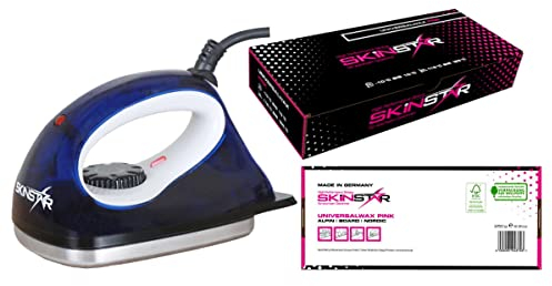 SkinStar Skiwachs-Start Set 2-teilig mit Wachsbügeleisen Universal Wachs All IN ONE