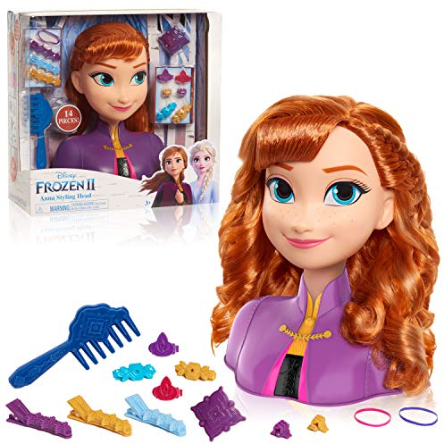 JP Disney Styling FRND3000 Frozen 2 Anna Styling Head,Red,26.5 x 27 x 12cm
