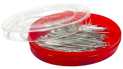 JYC CREATIVE Spilli da Cucito Professionali, 250 Pezzi in Acciaio Inox, per Sartoria e Artigianato (Pack1-250 pz)