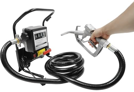 gegeweeret Dieselpumpe 220V 375W Ölförderpumpe, Heizölpumpe, 5-30GPM Durchfluss, 3600R/min Motordrehzahl Ölabsaugpumpe Selbstansaugend, mit Ölschläuche und Ölpistole
