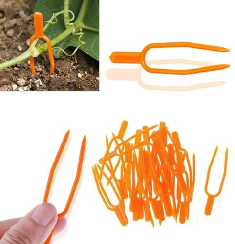 200 clips de plástico para plantas de jardín, abrazaderas de sujeción, soporte de vid, sandía, fresa, tenedor de fijación, abrazadera de verduras para plántulas de flores, suministros de tomate,