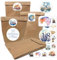 TOBJA Ramadan Kalender Kinder DIY Set 30 Glänzende Aufkleber & Große Kraftpapiertüten, Ramadan Tüten zum befüllen, Perfekt für Familie. (30 Tüten + Aufkleber)