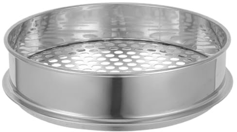 Milisten Soil Sifter 20Cm Garden Round Hole Sieve Stainless Steel Handheld Compost Riddle for Soil Sand and Dry Sifting