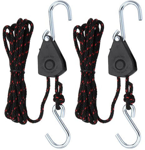 PATIKIL 2 Stück Kajakseil-Zurrgurte, 1/8 x 8 ft Schwerlast-Kajakseil Bug- und Heck-Zurrgurte Einstellbare Seil-Aufhänger Ratschen-Kajak-Transportzubehör