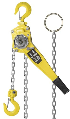 Paranco a catena manuale da 3 tonnellate, paranco a catena con blocco a leva di sollevamento con capacità 2993,7 kg, altezza di sollevamento 3 m, sistema di puleggia a cricchetto per magazzini, garage