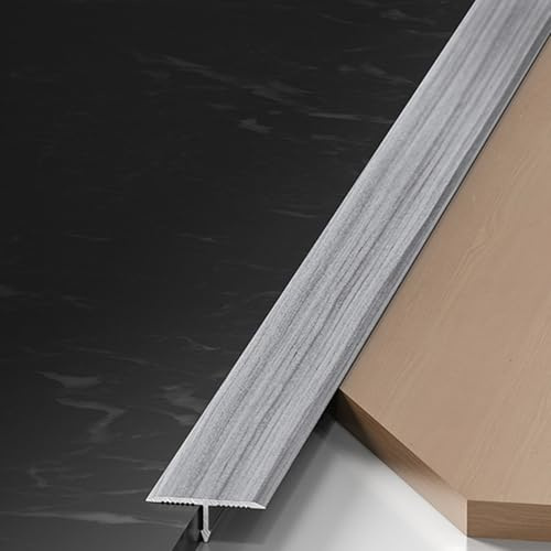 VQWQV Moldura Unión Metálica, Tiras De Transición De Piso Aluminio En T, para Puertas Madera Vinilo Laminados Alfombras Y Baldosas (3 Pcs X 90cm)(Dark Gray,W2cm)