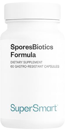 SuperSmart SporesBiotics Formula (Advanced Complex) - 3-in-1 Spore-Based Probiotics with Bacillus Clausii, Subtilis, Coagulans | Gluten Free & Vegetarian - 60 Gastro-Resistant Capsules