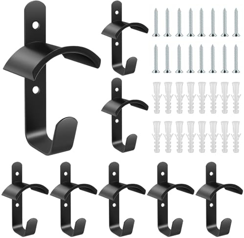 VEUWOLM Lot de 8 Support de Bride de Cheval, Porte-bridon en Métal, Porte-bride Mural avec Crochets et Vis, Porte-bridon pour Chevaux pour Rangement Harnais, Licol, Équipement Équestre
