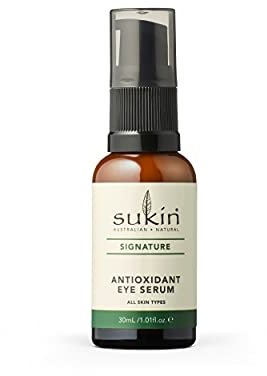 Sukin Signature Antioxidant Eye Serum 35ml - with a blend of Aloe Vera and Cucumber; cruelty free & vegan friendly - fragrance free, fight the signs of premature ageing.
