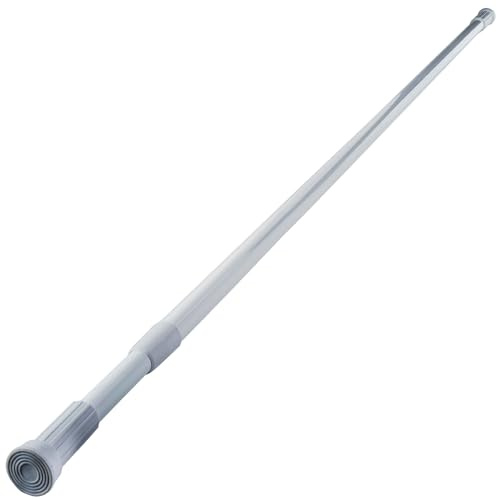 MSV Barre Tringle pour Rideau de Douche ou Baignoire Extensible Blanche 140-260cm