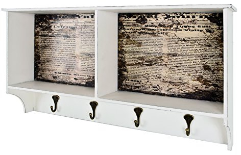 HAKU Möbel Wandgarderobe Motiv, Vintage, MDF, Metall - Maße: B 76 cm x H 40 cm x T 15 cm, Style: Industrial