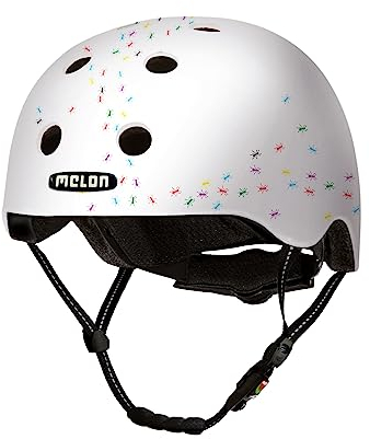 Melon Fahrradhelm »Pop Ants« für Damen, Herren und Kinder | Leichter & sicherer urbaner Cityhelm mit Magnetverschluss, individuell anpassbar in weiß, bunt | Größe XL-XXL (58–63cm)