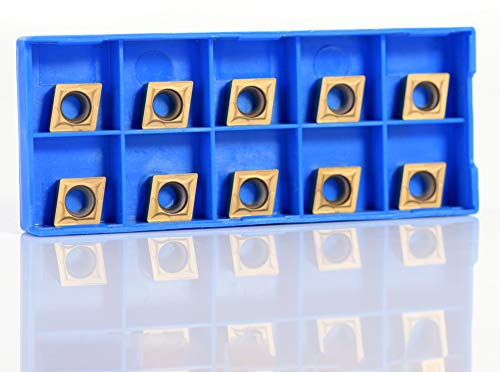 Plaquettes de Tournage,Akozon 10 pièces CNC Fraise à plaquer au carbure Inserts pour aluminium avec boîte CCMT09t304 CCMT32.5 pour porte-outil de tournage CNC