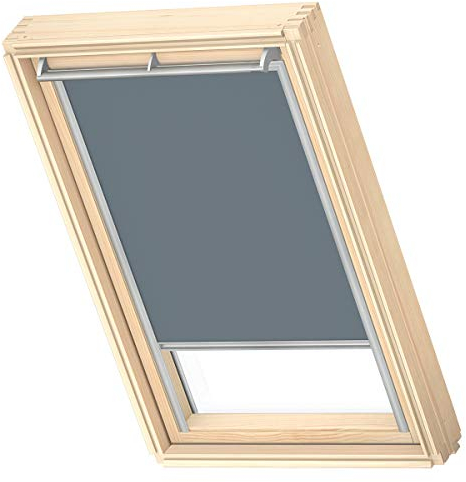VELUX Original Dachfenster Verdunkelungsrollo, mit Grauer Führungsschiene, Blaugrau, für P08