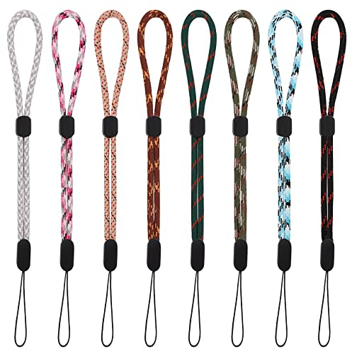cobee Cordón de correa de muñeca de mano, 8 correas de muñeca de nailon ajustables Correas de muñeca de mano coloridas para teléfono móvil Camara Teclas Memoria USB Cartera Mp3 Mp4