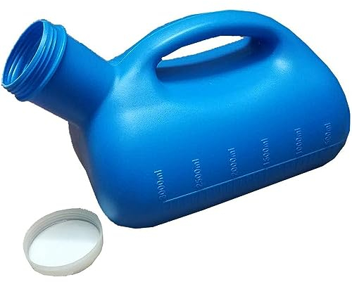 WOOLUCK® Urinflasche für Männer 3000ml, pinkelflasche für männer mit deckel,urinflasche für unterwegs,Krankenhaus,Outdoor, Auto,Camping - blau