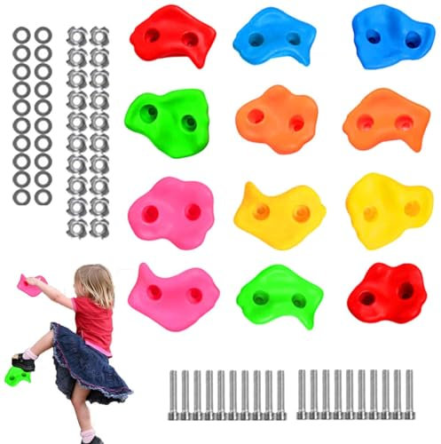 Imtrub Presas de Escalada para niños, presas de Escalada en Roca para niños | Kit de Muro de Escalada Colorido - Accesorios de Juegos para trepar árboles, Juegos de Patio Trasero, Juguetes