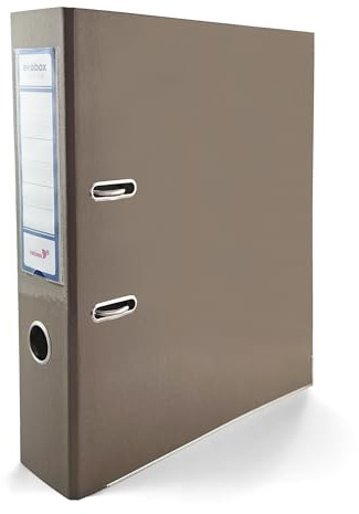 Netuno 1x Akten-Ordner DIN A4 Ekobox Premium Edition glänzend Kakaobraun 2-Ring-Mechanik Ringorder A4 75mm Kunststoff Ordner breit Büroordner Plastikordner Briefordner Ringmappe breiter Aktenordner