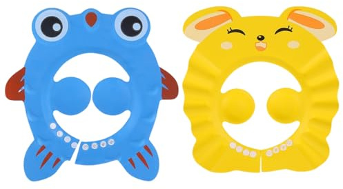 2 piezas Gorro de Ducha de Bebé Para, Gorro ducha niños, Visera baño niños, Ajustable con Protección para los oídos Gorro de ducha, Utilizado para Proteger Ojos y Oídos