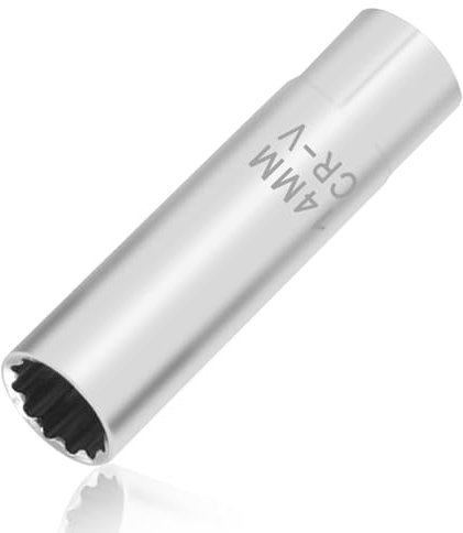 14mm Spark Plug Socket - 12 Point Thin Wall Removal Tool 3/8 Inch Drive - Built-in Spring Clips for Easy Spark Plug Removal - Automotive Sparking Plug Wrench (14mm)