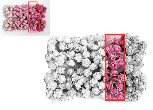 KADADSA 100 pcs Tiny Artificial Roses Mixed Pink Five Color Mulberry Paper Flower 15-18 mm Flower Wedding Scrapbooking (Pink Color 02)