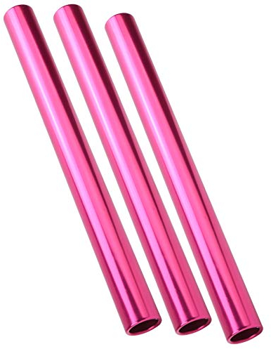 Keenso Leichtathletik Staffelstab, 3 STK. 29cm Leichtathletik Aluminiumlegierung Staffelstab Sportfest Staffellauf Staffelstab für Leichtathletik und Sprint (Rosa) Leichtathletik