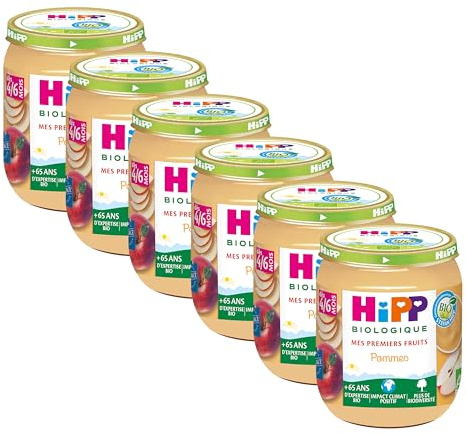 HiPP - Mes 1ers - Pommes dès 4/6 mois - Pots - 2x125g - Lot de 6 - BIOLOGIQUE