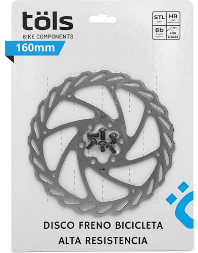 TÖLS Disco de Freno MTB 160mm - Kit Frenos Bicicleta Montaña y Kit Frenos Bicicleta, Herramienta Bici - freno bicicleta disco - disco Freno Bicicleta Montaña con Tratamiento Anticorrosión