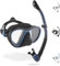 Cressi Unisex-Adult Quantum + Itaca Ultra Dry Combo Schnorcheln Set, Schwarz/Blau, Einheitsgröße