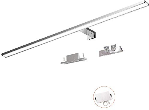 YIQAN Lampe Miroir de Salle de Bain LED 80cm 15W 1650 Lumen 230V 3000K Full Aluminium 3in1 Étanche IP44