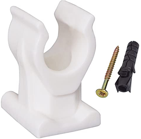 SKIR'CO (20 Stück) Rohrschellen Kunststoffschellen für 10mm Rohre U Typ Rohrschelle Schlauchaufhänger Tubing White Clips