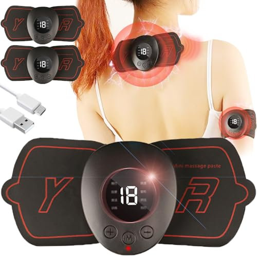 Ganzkörper Massagegerät, 2Pcs Mikrostrom-EMS-Massagegerät - Linderung von Muskelschmerzen, 8+19 Modelle Kabelloses Elektrisches Massagegerät für Hände Brust Nacken Schultern Knie Beine (6 in 1)