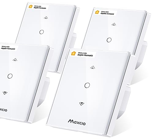 Homekit Wlan Rolladenschalter, Maxcio Smart Jalousieschalter mit Timer/Steuerbare LED, Kompatibel mit Siri, Amazon Alexa, Google