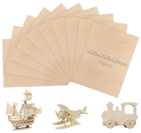10 Pezzi Legno Di Balsa 400 x 300 x 2 mm - Compensato A4 Per Artigianato Fai Da Te, Modello - Pannelli In Legno