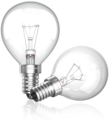 BrightArk Duftlampe Glühbirne E14 Salzlampe Dimmbar, 26W P45/G45 Glühbirne Kleine Kugel Warmweiß 2700K, Salzlampe Glühbirne für Duftlampe, Nachtlicht, Kronleuchter, Tischlampen (2-Stück)
