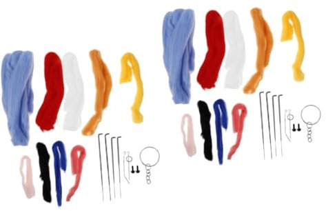 NUOBESTY 2 Ensembles Feutre laine d'éveil du lion needle felting kit Matériaux de feutre de laine outil artisanat matériel de feutrage bricolage accessoires de bricolage Ménage Provisions