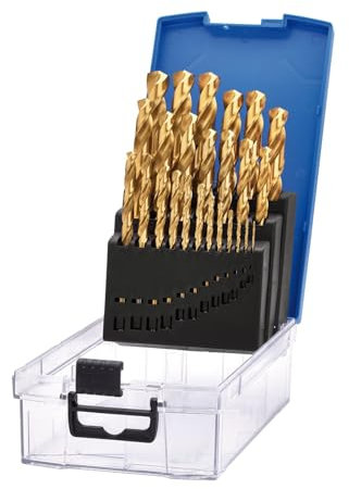 Draper 25pcs HSS Titanium Nitride Coated Drill Bit Set 1.0-13.0mm - 08886 - for Steel, Non-Ferrous Metals, Wood and Hard Plastic